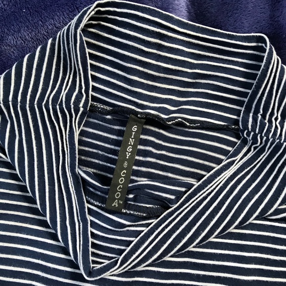 Navy Blue Striped Maxi Dress - Picture 2 of 2